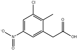 3-氯-2-甲基-5-硝基苯乙酸 结构式