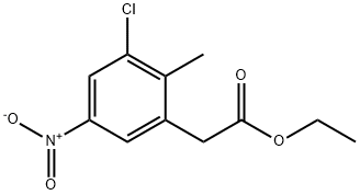 Benzeneacetic acid, 3-chloro-2-methyl-5-nitro-, ethyl ester Struktur