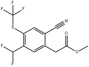 Methyl 2-cyano-5-difluoromethyl-4-(trifluoromethylthio)phenylacetate Structure