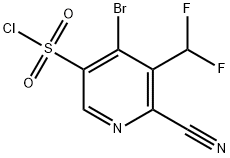 4-Bromo-2-cyano-3-(difluoromethyl)pyridine-5-sulfonyl chloride 结构式
