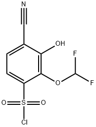 4-Cyano-2-difluoromethoxy-3-hydroxybenzenesulfonylchloride 结构式