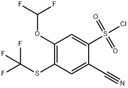 2-Cyano-5-difluoromethoxy-4-(trifluoromethylthio)benzenesulfonylchloride Structure
