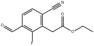 Ethyl 6-cyano-2-fluoro-3-formylphenylacetate,1804944-50-0,结构式