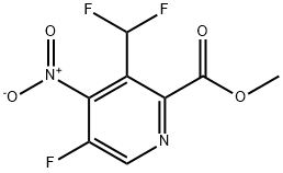 Methyl 3-(difluoromethyl)-5-fluoro-4-nitropyridine-2-carboxylate 结构式
