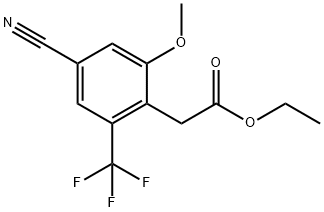 Ethyl 4-cyano-2-methoxy-6-(trifluoromethyl)phenylacetate 结构式