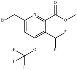 Methyl 6-(bromomethyl)-3-(difluoromethyl)-4-(trifluoromethoxy)pyridine-2-carboxylate,1805023-83-9,结构式