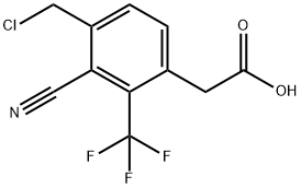 4-Chloromethyl-3-cyano-2-(trifluoromethyl)phenylacetic acid 结构式