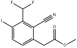 Methyl 2-cyano-3-difluoromethyl-4-iodophenylacetate Structure