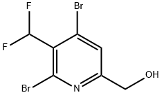 2,4-Dibromo-3-(difluoromethyl)pyridine-6-methanol 结构式