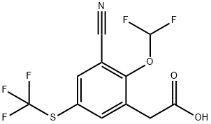3-Cyano-2-difluoromethoxy-5-(trifluoromethylthio)phenylacetic acid Structure