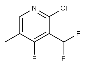 2-Chloro-3-(difluoromethyl)-4-fluoro-5-methylpyridine 结构式