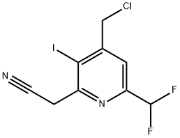 4-(Chloromethyl)-6-(difluoromethyl)-3-iodopyridine-2-acetonitrile 结构式