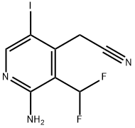 2-Amino-3-(difluoromethyl)-5-iodopyridine-4-acetonitrile Struktur
