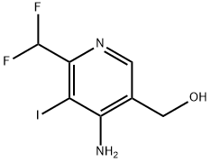 4-Amino-2-(difluoromethyl)-3-iodopyridine-5-methanol 结构式