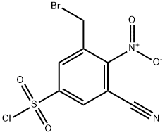3-Bromomethyl-5-cyano-4-nitrobenzenesulfonylchloride 结构式