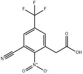 3-Cyano-2-nitro-5-(trifluoromethyl)phenylacetic acid,1805121-04-3,结构式