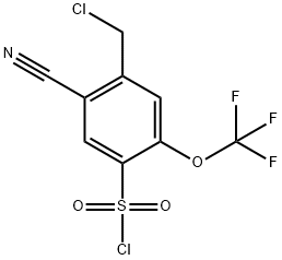 4-Chloromethyl-5-cyano-2-(trifluoromethoxy)benzenesulfonyl chloride,1805123-82-3,结构式
