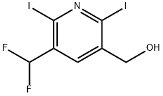3-(Difluoromethyl)-2,6-diiodopyridine-5-methanol Struktur
