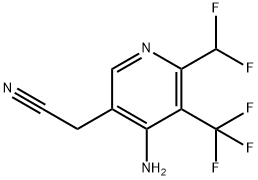 4-Amino-2-(difluoromethyl)-3-(trifluoromethyl)pyridine-5-acetonitrile 结构式