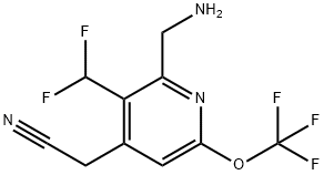 2-(Aminomethyl)-3-(difluoromethyl)-6-(trifluoromethoxy)pyridine-4-acetonitrile Structure