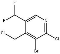 3-Bromo-2-chloro-4-(chloromethyl)-5-(difluoromethyl)pyridine 化学構造式