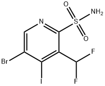 5-Bromo-3-(difluoromethyl)-4-iodopyridine-2-sulfonamide 结构式
