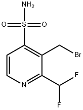 3-(Bromomethyl)-2-(difluoromethyl)pyridine-4-sulfonamide 结构式