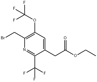 Ethyl 2-(bromomethyl)-3-(trifluoromethoxy)-6-(trifluoromethyl)pyridine-5-acetate 结构式