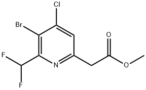 Methyl 3-bromo-4-chloro-2-(difluoromethyl)pyridine-6-acetate Structure