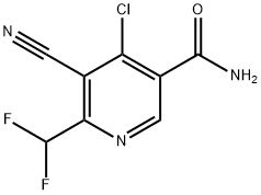 4-Chloro-3-cyano-2-(difluoromethyl)pyridine-5-carboxamide 结构式