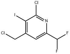 2-Chloro-4-(chloromethyl)-6-(difluoromethyl)-3-iodopyridine,1805262-63-8,结构式