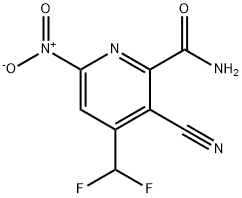 3-Cyano-4-(difluoromethyl)-6-nitropyridine-2-carboxamide Structure