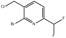 2-Bromo-3-(chloromethyl)-6-(difluoromethyl)pyridine 结构式
