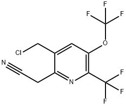 3-(Chloromethyl)-5-(trifluoromethoxy)-6-(trifluoromethyl)pyridine-2-acetonitrile 结构式
