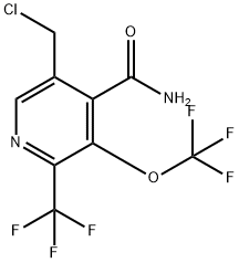 5-(Chloromethyl)-3-(trifluoromethoxy)-2-(trifluoromethyl)pyridine-4-carboxamide 结构式