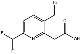 3-(Bromomethyl)-6-(difluoromethyl)pyridine-2-acetic acid Structure