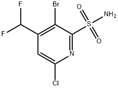 3-Bromo-6-chloro-4-(difluoromethyl)pyridine-2-sulfonamide 结构式