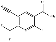 3-Cyano-2-(difluoromethyl)-6-fluoropyridine-5-carboxamide 结构式