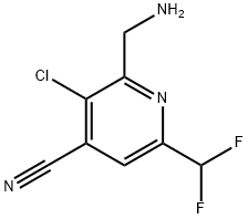 2-(Aminomethyl)-3-chloro-4-cyano-6-(difluoromethyl)pyridine,1805360-75-1,结构式