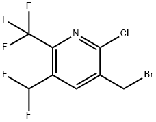 3-(Bromomethyl)-2-chloro-5-(difluoromethyl)-6-(trifluoromethyl)pyridine 结构式