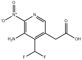 3-Amino-4-(difluoromethyl)-2-nitropyridine-5-acetic acid 结构式