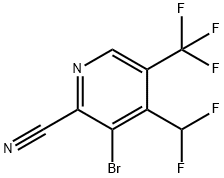 3-Bromo-2-cyano-4-(difluoromethyl)-5-(trifluoromethyl)pyridine 结构式