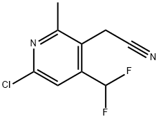 6-Chloro-4-(difluoromethyl)-2-methylpyridine-3-acetonitrile,1805378-56-6,结构式