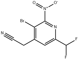 3-Bromo-6-(difluoromethyl)-2-nitropyridine-4-acetonitrile 结构式