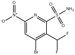 4-Bromo-3-(difluoromethyl)-6-nitropyridine-2-sulfonamide 结构式