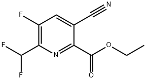 Ethyl 5-cyano-2-(difluoromethyl)-3-fluoropyridine-6-carboxylate Structure