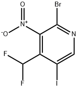 2-Bromo-4-(difluoromethyl)-5-iodo-3-nitropyridine Structure