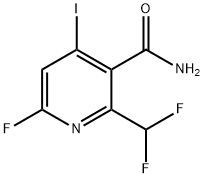 2-(Difluoromethyl)-6-fluoro-4-iodopyridine-3-carboxamide 结构式