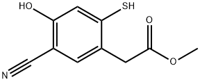 Methyl 5-cyano-4-hydroxy-2-mercaptophenylacetate Struktur