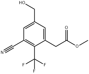 Methyl 3-cyano-5-hydroxymethyl-2-(trifluoromethyl)phenylacetate 结构式